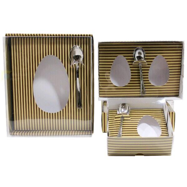 Caixa para Ovo de Colher Listras Ouro/Marrom - Pct C/5 Caixa para Ovo de Colher Listras Ouro/Marrom - Pct C/5
