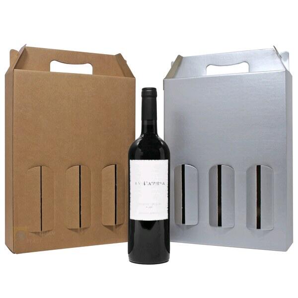 Caixa de Papel Para 3 Garrafas de Vinho (CBM3) - Pct C/10 Unds - 27x36,5x09