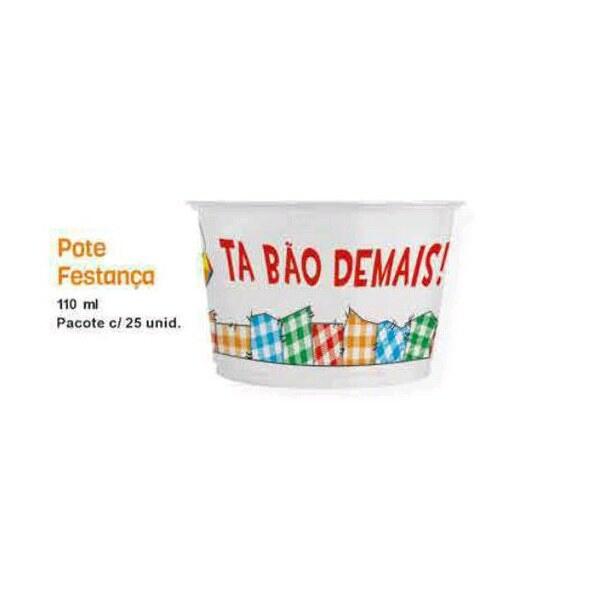 Pote Plástico 110ml Descartável Festança C/25 Unds