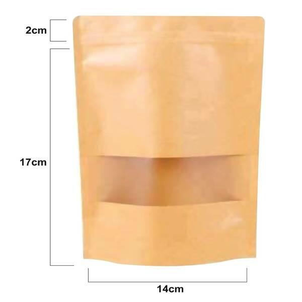 Saco ziplock de papel Kraft c/50 unidades