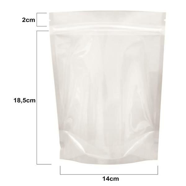 Saco Ziplock Transparente (Stand Up Pouch) - Pct Com 50 Unds