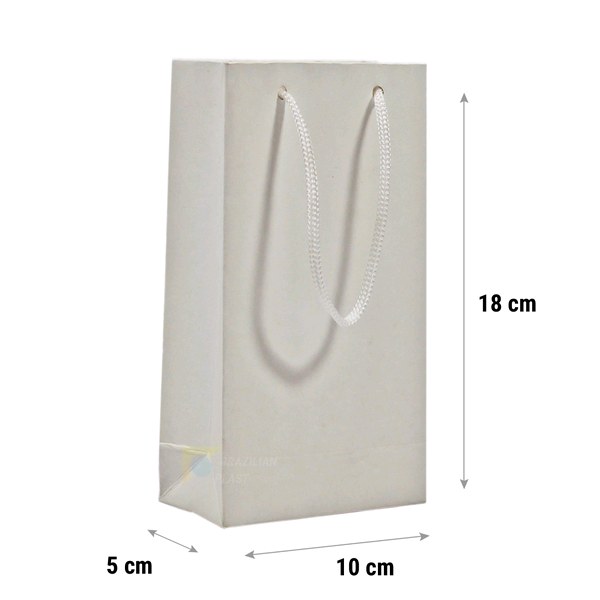 Sacolas de papel branca alça de cordão