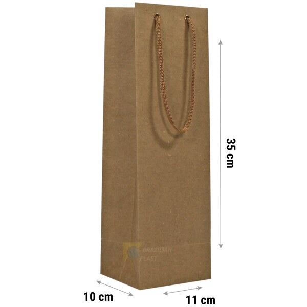 Sacola de Papel Kraft - Pct C/10 Unds - Brazilian Plast