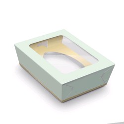 Caixa Para 1 Ovo de Colher de 180g a 250g Verde Ouro - Pct C/06 Unds