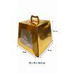 Caixa para Panetone Dourado Brilhoso com Visor ( 19 x 19 x 16,5 ) 500 gr
