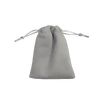 Saco de Veludo para Joias 7cm x 9cm Cinza com 12 unidades